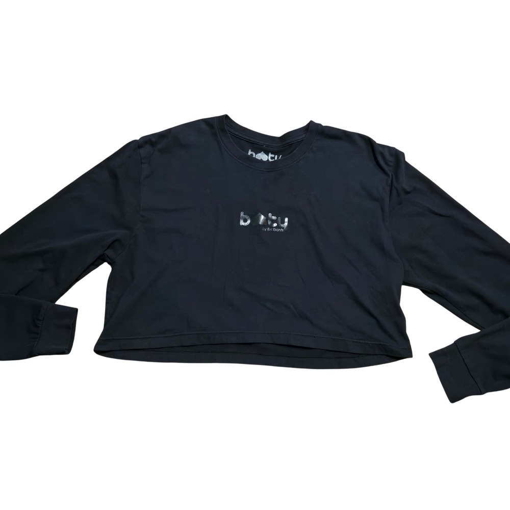 Booty by Brabants Black Long Sleeve Crop Top Logo ML